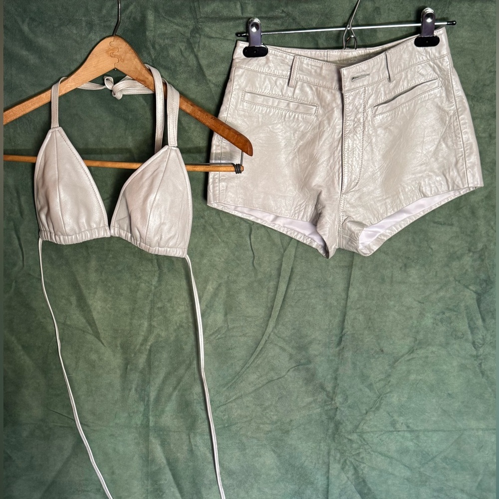 OTHER UK Leather Triangle Top and Shorts Set